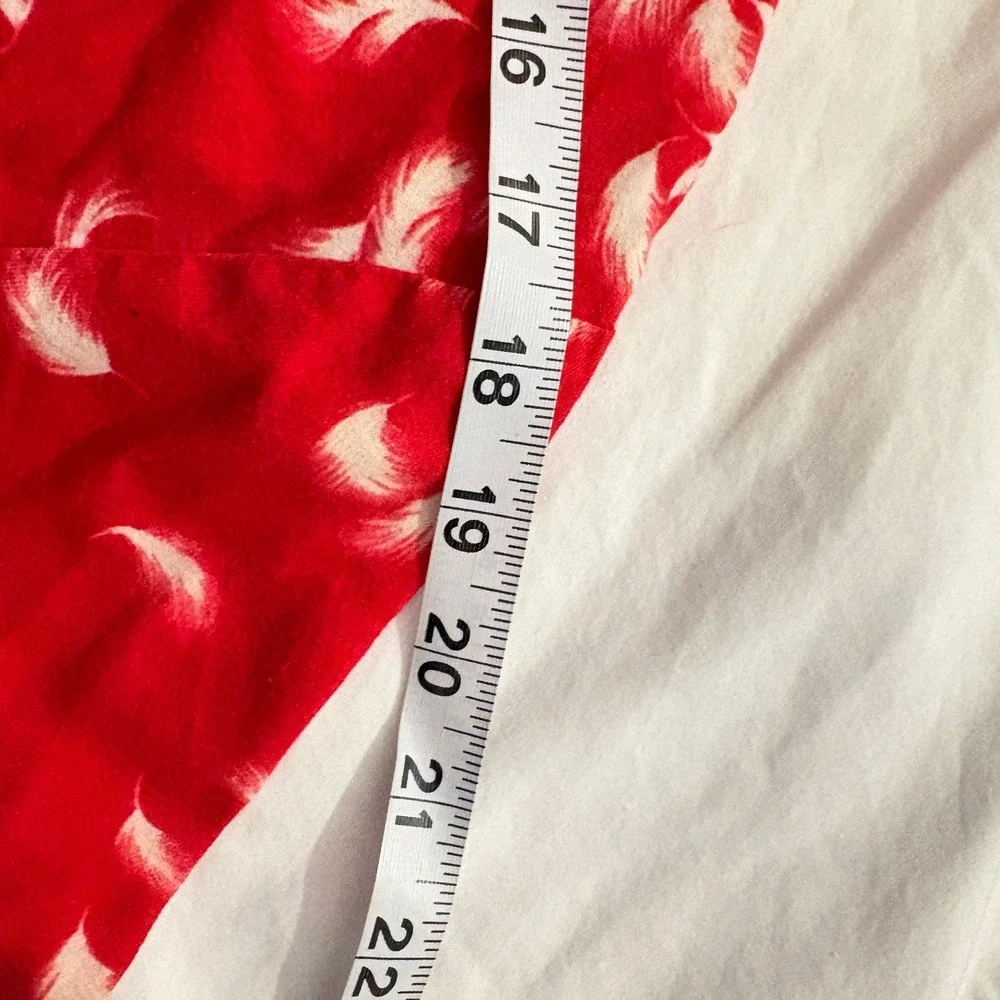 Victoria's Secret Red White Feather Print Pajama Set M Sleepwear Loungewear